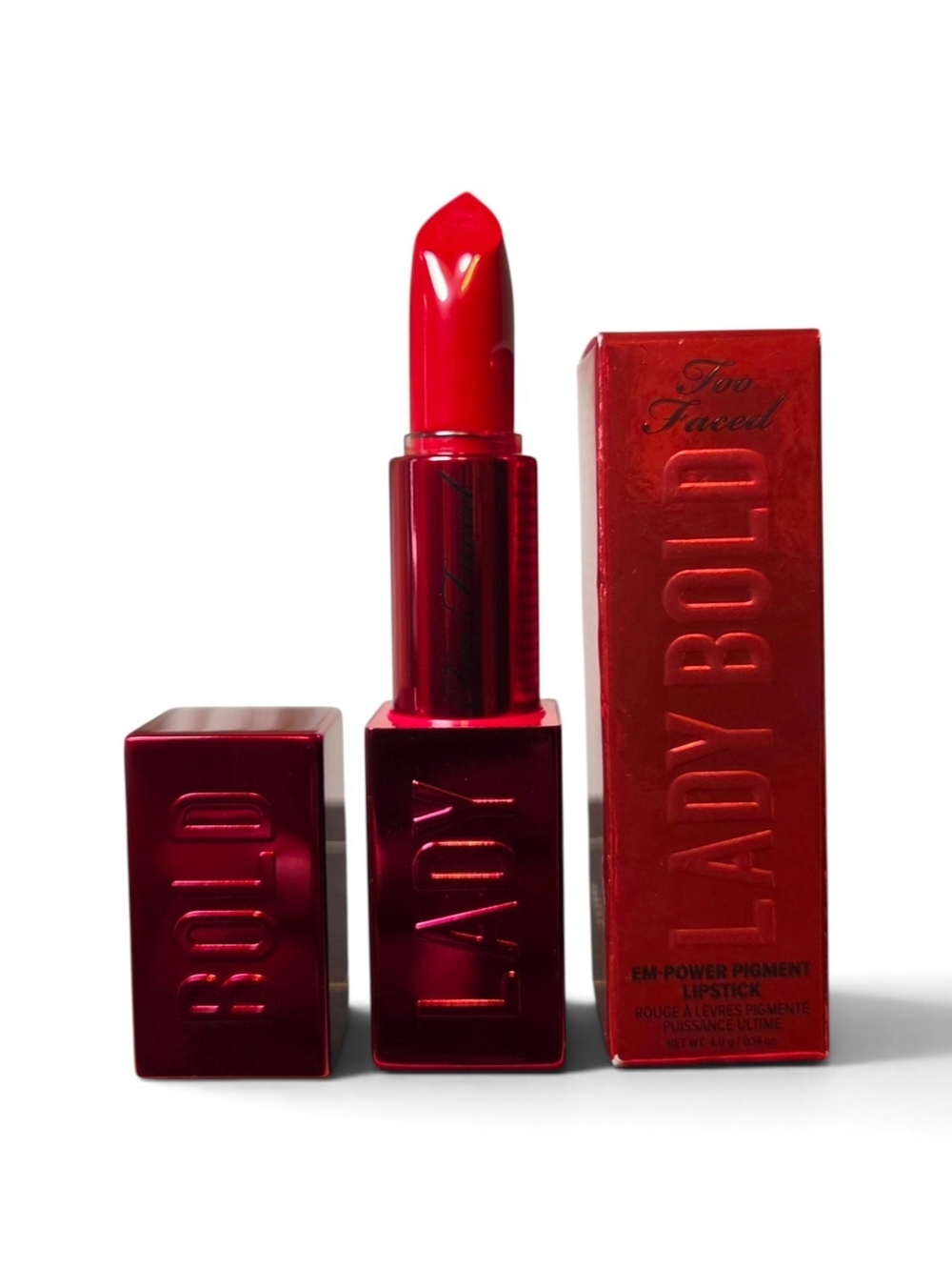 Too Faced Empower Pigment Lipstick "Lady Bold" 01 Lipstick- Full Size NIB